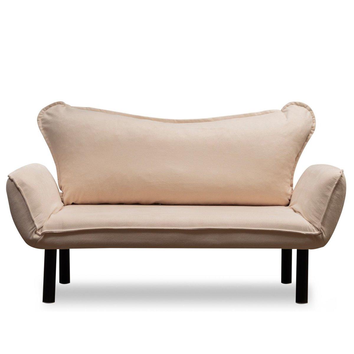 NORDVÄRK Chatto kremfarget 2-manns sovesofa med metallramme