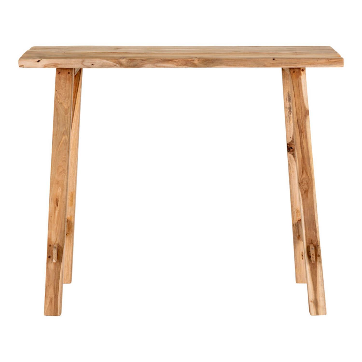 House Nordic Girona konsollbord i naturlig teak, 90x30 cm, smalt og rektangulært