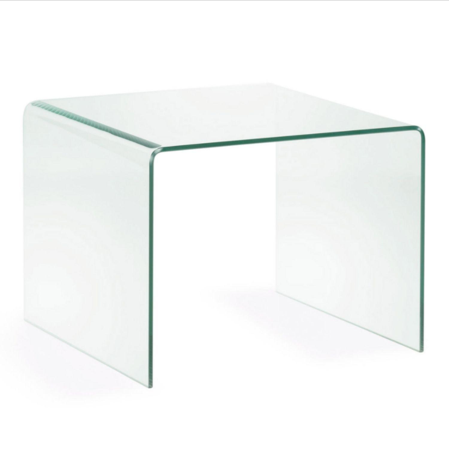 KAVE HOME Burano firkantet sidebord i klart glass