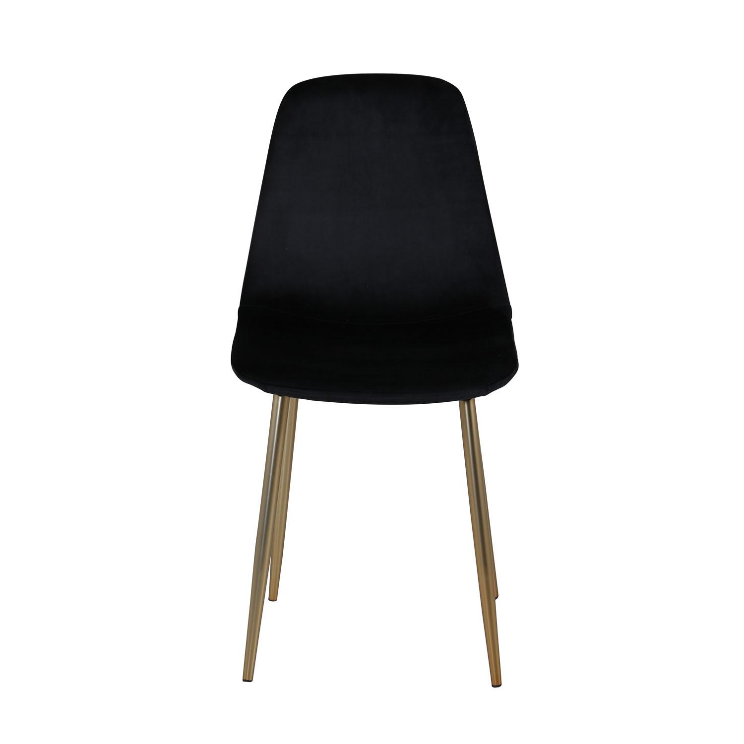 VENTURE DESIGN Polar spisebordstol i svart velour med messingfargede ben