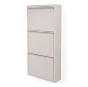 Spinder Design Billy 3 skoskap i silkematt taupe stål med tre nedfellbare klaffer