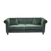 VENTURE DESIGN Velvet 3-seters sofa i grønn velur med treben