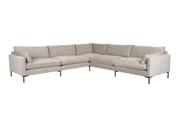 ZUIVER Sommer 7-seters hjørnesofa i lys grå polyester med stålrammer