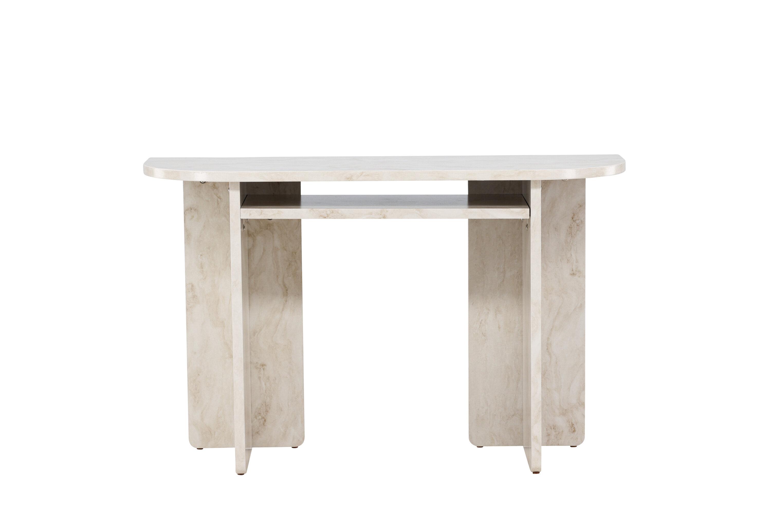 Venture Design Ålesund konsollbord i beige marmorlook MDF med underhylle, 120x40 cm