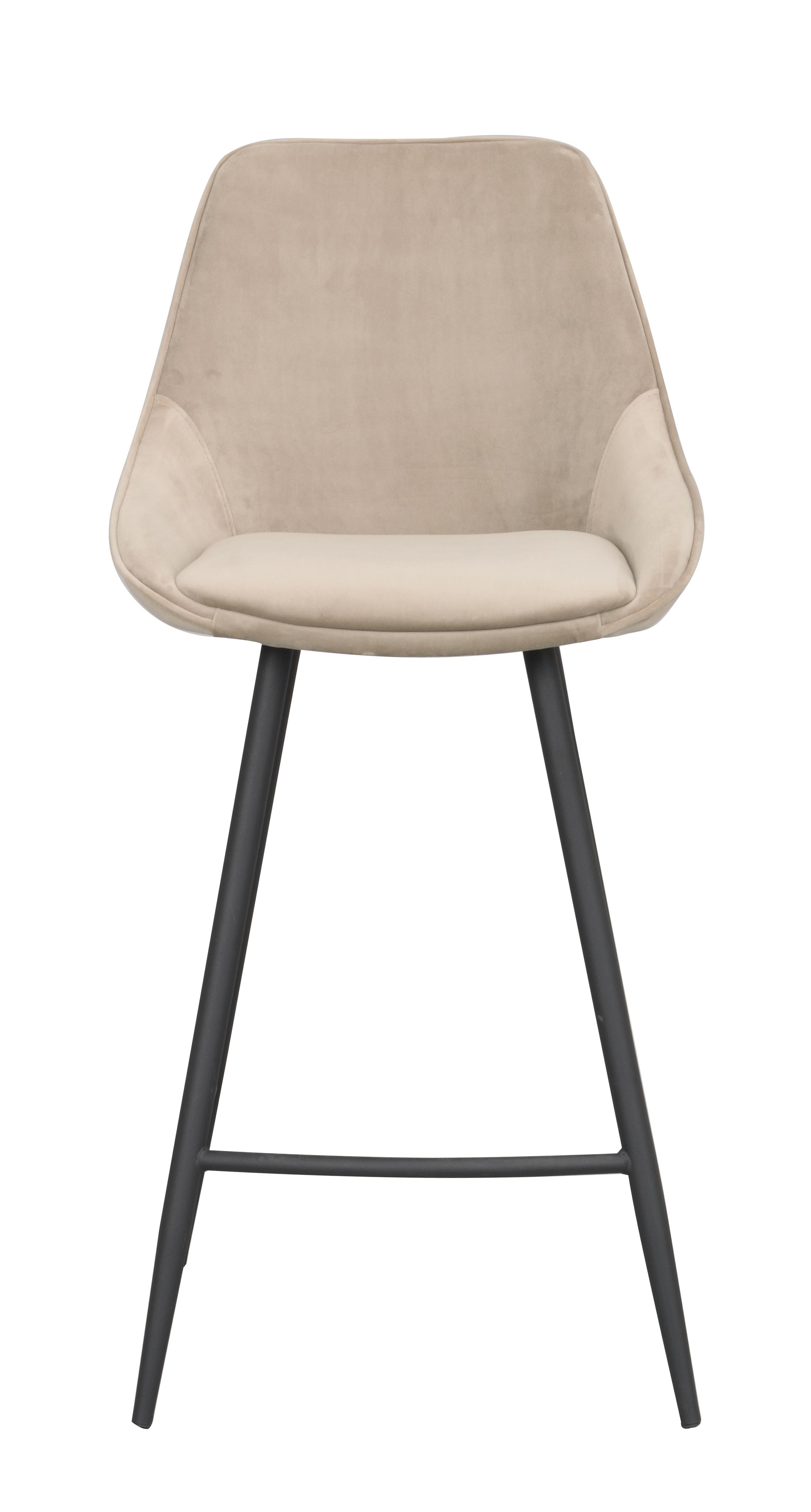 ROWICO Sierra barkrakk i beige fløyel med ryggstøtte og svart metallramme